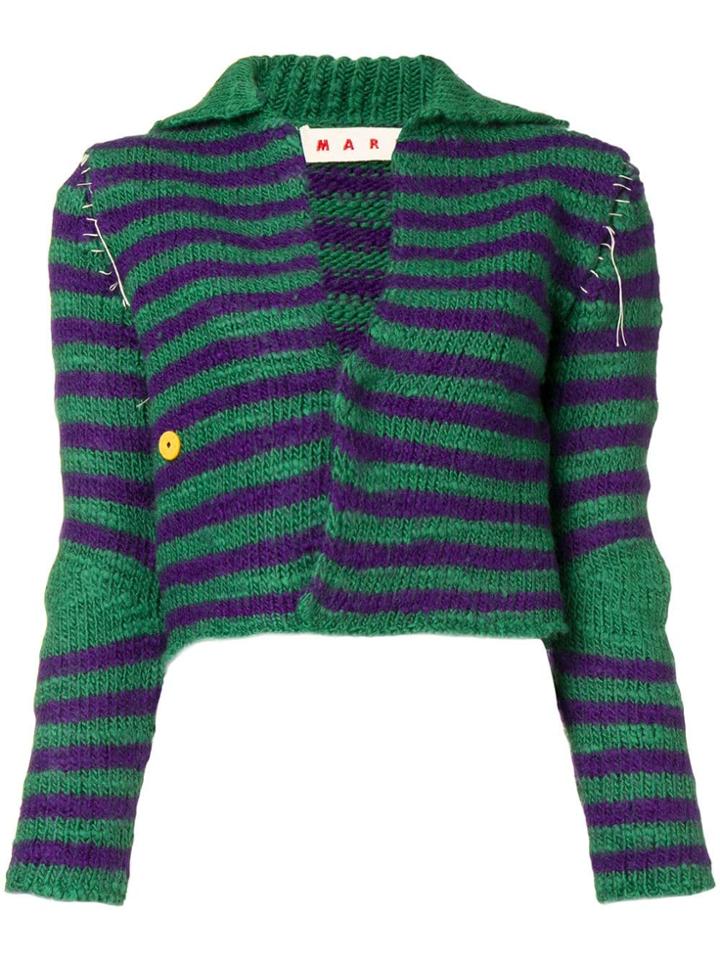 Marni Knit Striped Cardigan - Blue