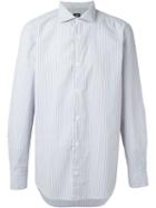 Eleventy Spread Collar Shirt, Men's, Size: 41, White, Linen/flax/cotton