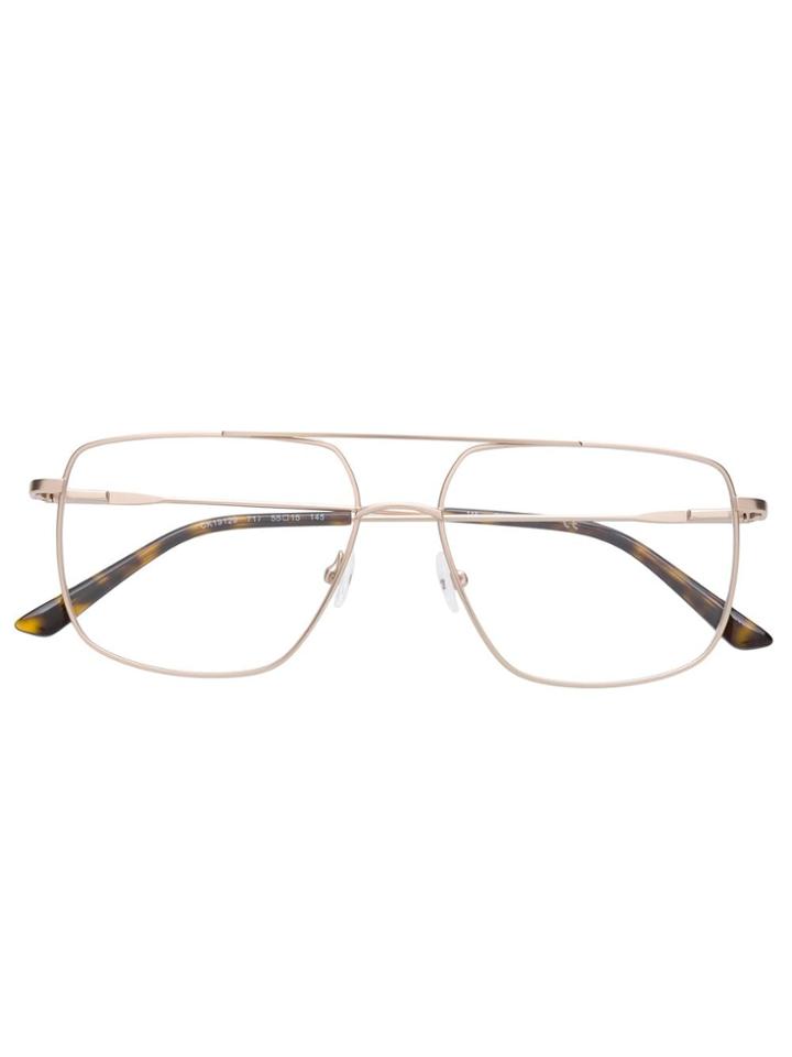 Calvin Klein Matte Finish Square Frame Glasses - Brown