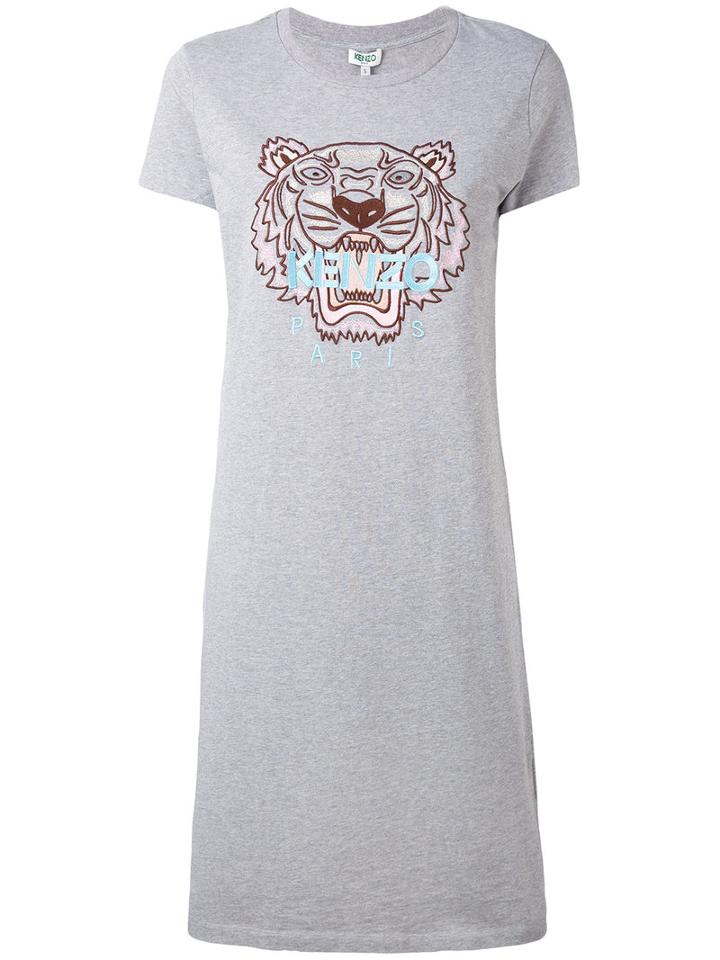 Kenzo - Tiger Sweatshirt Dress - Women - Cotton/polyester - L, Grey, Cotton/polyester