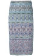 Cecilia Prado - Knitted Pencil Skirt - Women - Acrylic/lurex/viscose - P, Pink, Acrylic/lurex/viscose