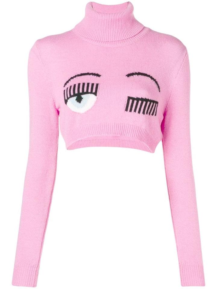 Chiara Ferragni Cropped Knit Top - Pink