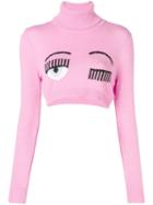 Chiara Ferragni Cropped Knit Top - Pink