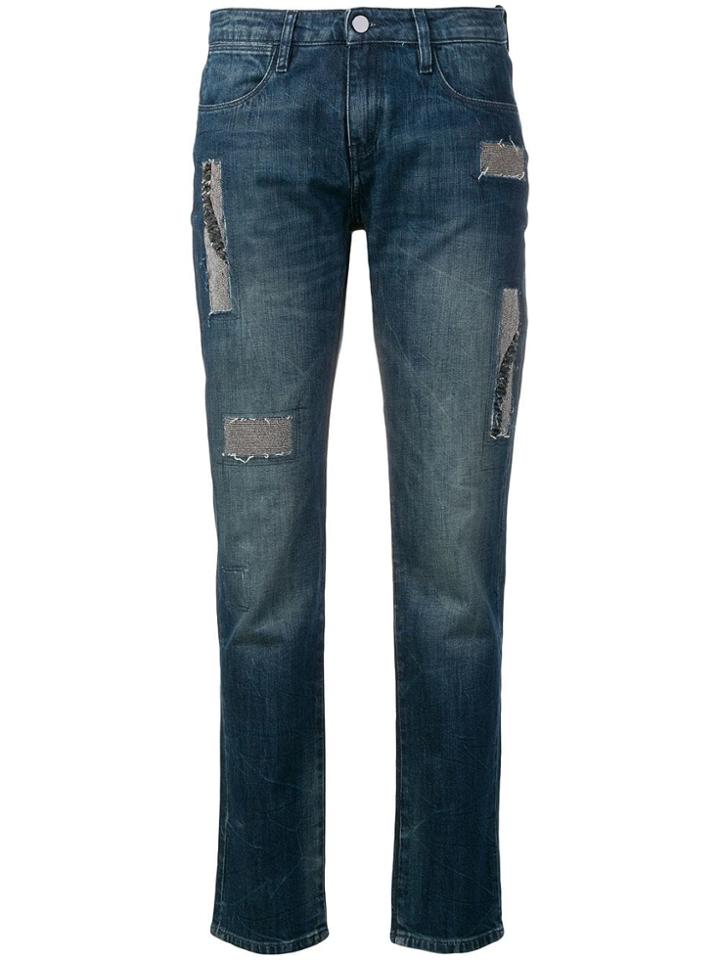 Brocken Bow Embellished Patchwork Jeans - Blue