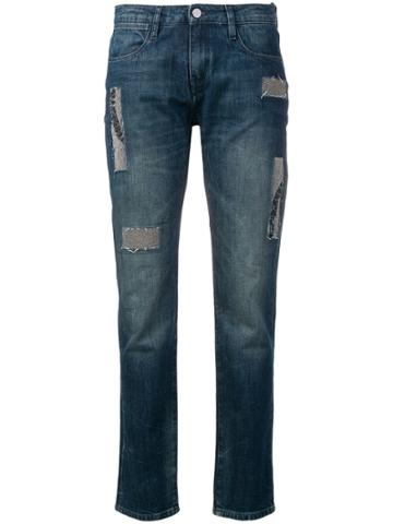 Brocken Bow Embellished Patchwork Jeans - Blue