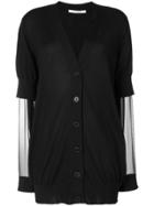 Givenchy Sheer Sleeve Cardigan - Black