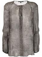 Luisa Cerano Sheer Leopard Print Blouse - Grey