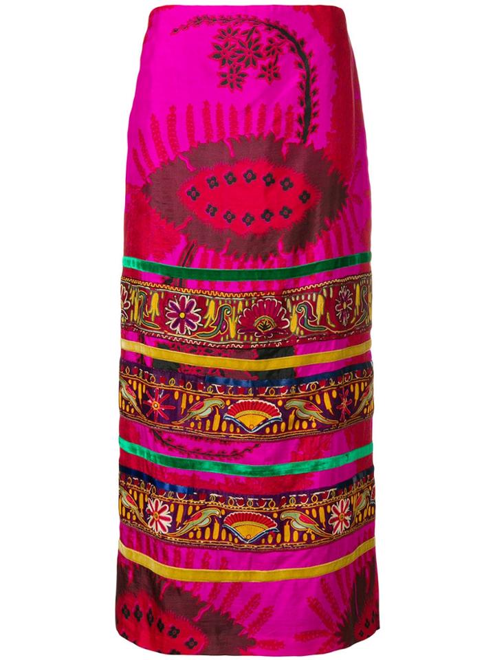 William Vintage 1972 Bohemian Midi Skirt - Pink & Purple