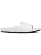 Anna F. Quilted Pool Slides - White