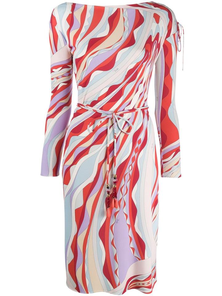 Emilio Pucci Tie Waist Wrap Dress - Red