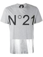 No21 - Metallic Panel Logo T-shirt - Men - Cotton - L, Grey, Cotton