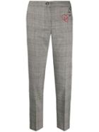 Twin-set Glen Cropped Plaid Trousers - Grey