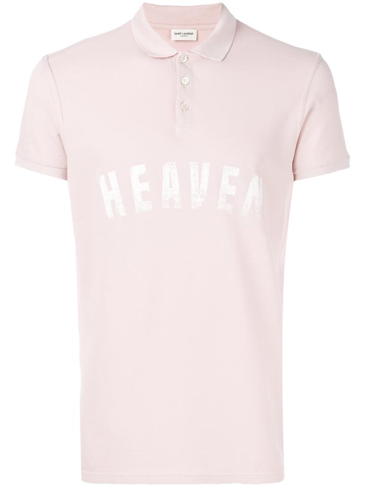 Saint Laurent Heaven Print Polo Shirt - Pink & Purple