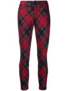 Cambio Cropped Check Trousers - Red