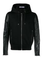 Givenchy Leather Wool-blend Hoodie Jacket