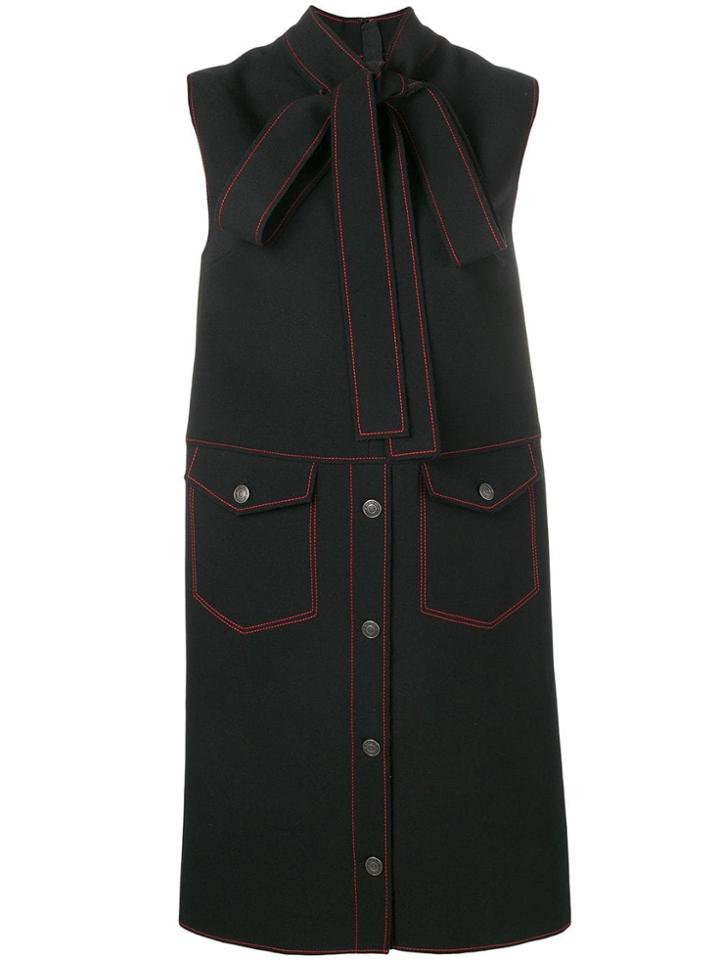Msgm Contrast Stitch Detail Dress - Black