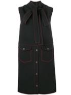 Msgm Contrast Stitch Detail Dress - Black
