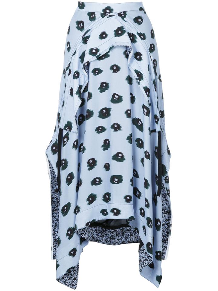 Proenza Schouler Printed Crepe Skirt - Blue