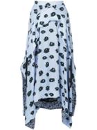 Proenza Schouler Printed Crepe Skirt - Blue