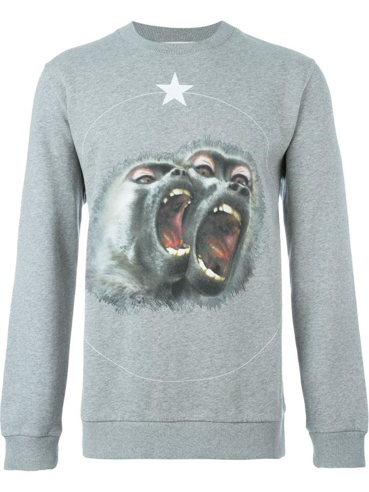 Givenchy Monkey Brothers Sweatshirt, Men's, Size: Large, Grey, Cotton