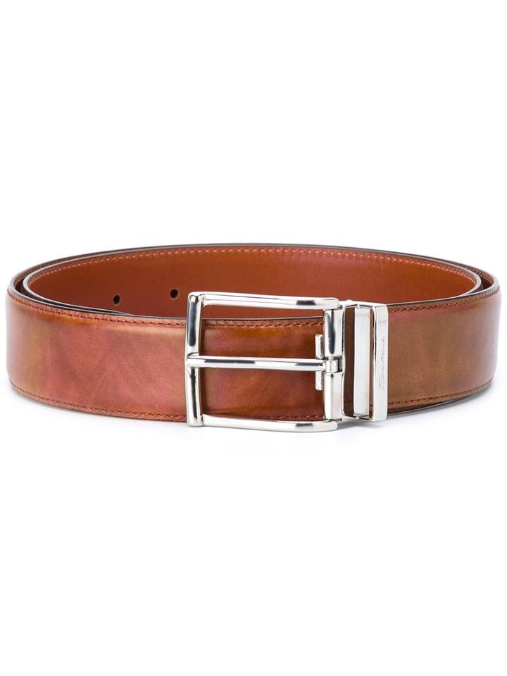 Santoni Classic Belt, Men's, Size: 90, Brown, Calf Leather