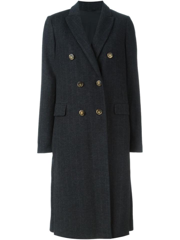 Brunello Cucinelli Pinstripe Double Breasted Coat
