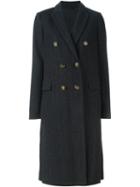 Brunello Cucinelli Pinstripe Double Breasted Coat