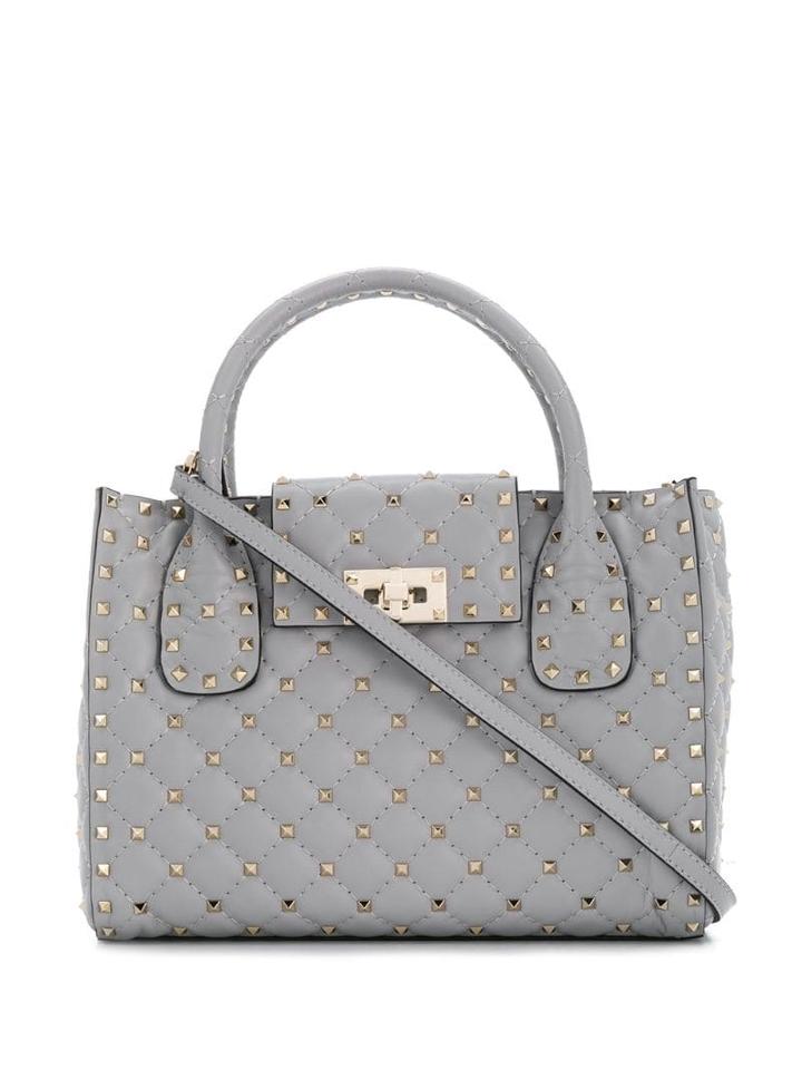 Valentino Valentino Garavani Rockstud Quilted Tote - Grey