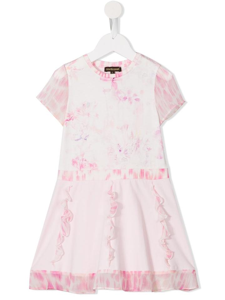 Roberto Cavalli Kids - Floral Print Dress - Kids - Silk/cotton/spandex/elastane - 2 Yrs, White