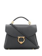 Salvatore Ferragamo Gancini Top Handle Bag - Black