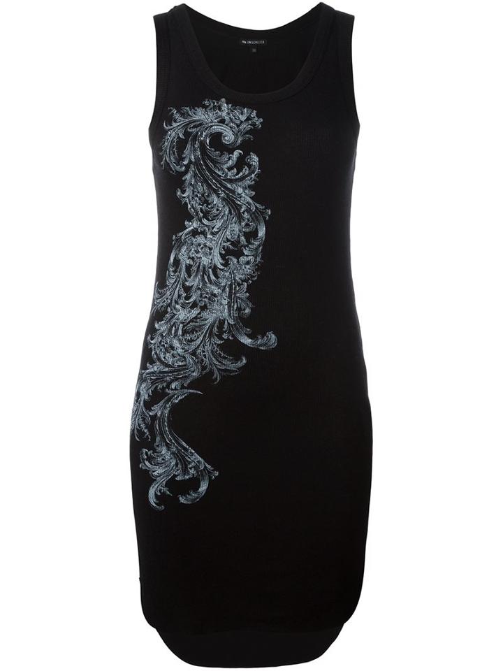 Ann Demeulemeester Long Printed Tank Top, Women's, Size: 36, Black, Rayon/wool