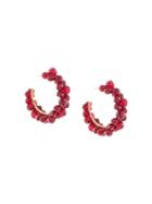Simone Rocha Embellished Hoop Earrings - Red