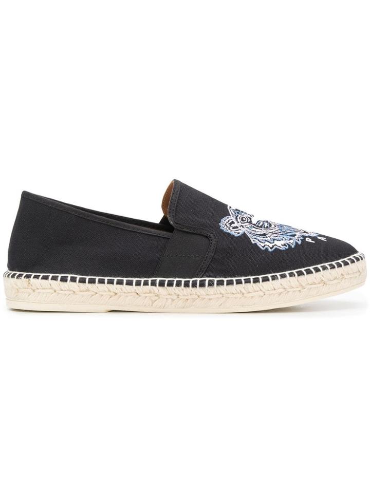 Kenzo Logo Embroidered Espadrilles - Black