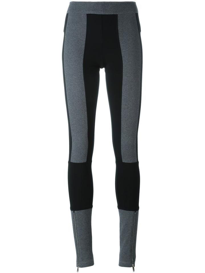 Paco Rabanne Colour Block Leggings, Women's, Size: 40, Black, Cotton/spandex/elastane