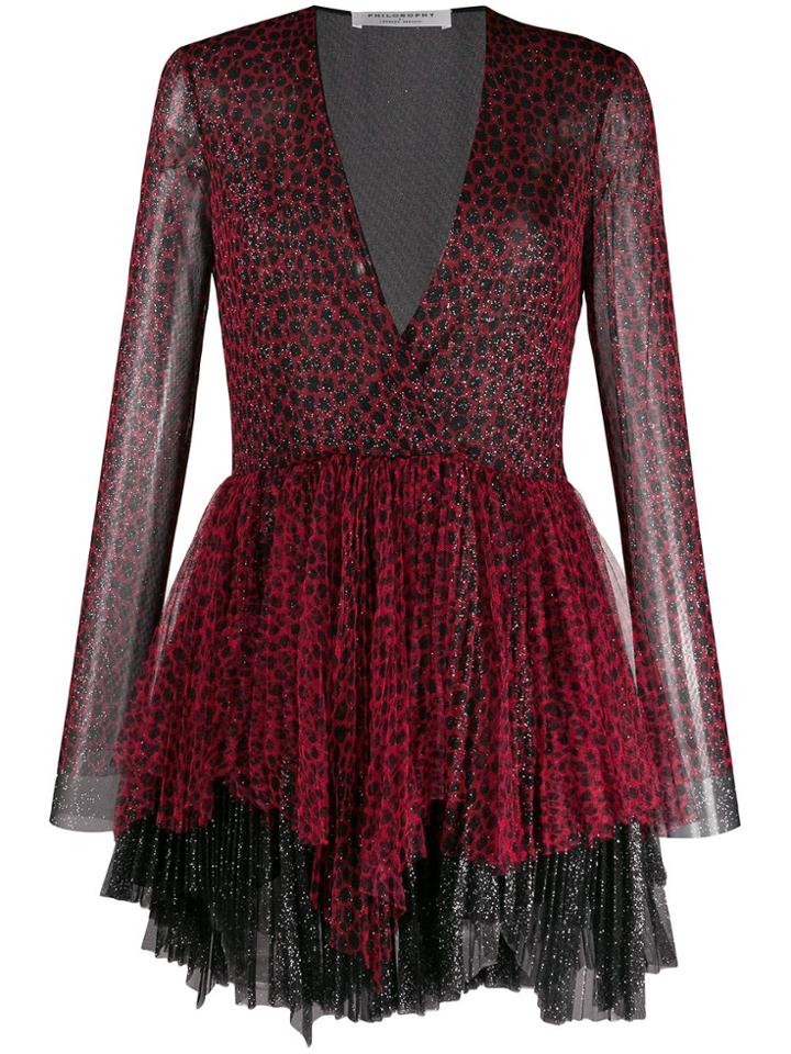 Philosophy Di Lorenzo Serafini Animal Print Shimmer Dress - Black