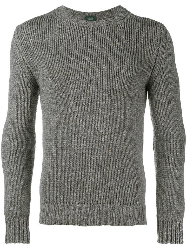 Incotex Chunky Knit Jumper, Men's, Size: 46, Grey, Yak/virgin Wool