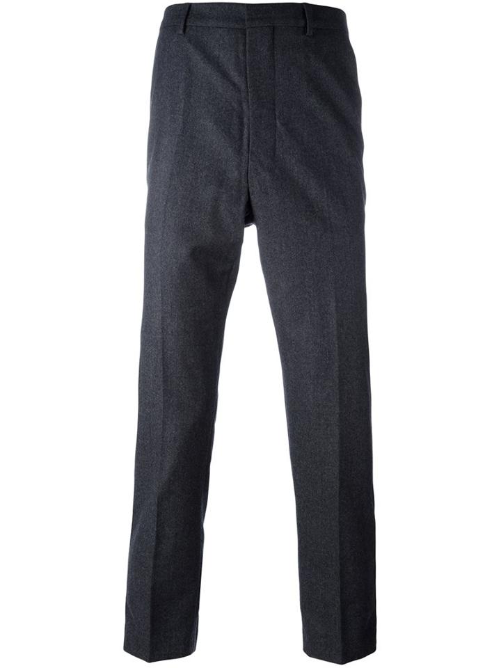Ami Alexandre Mattiussi Carrot Fit Trousers, Men's, Size: 48, Grey, Polyester/wool