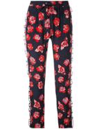 Markus Lupfer Rose Print Frill Trim Trousers - Multicolour