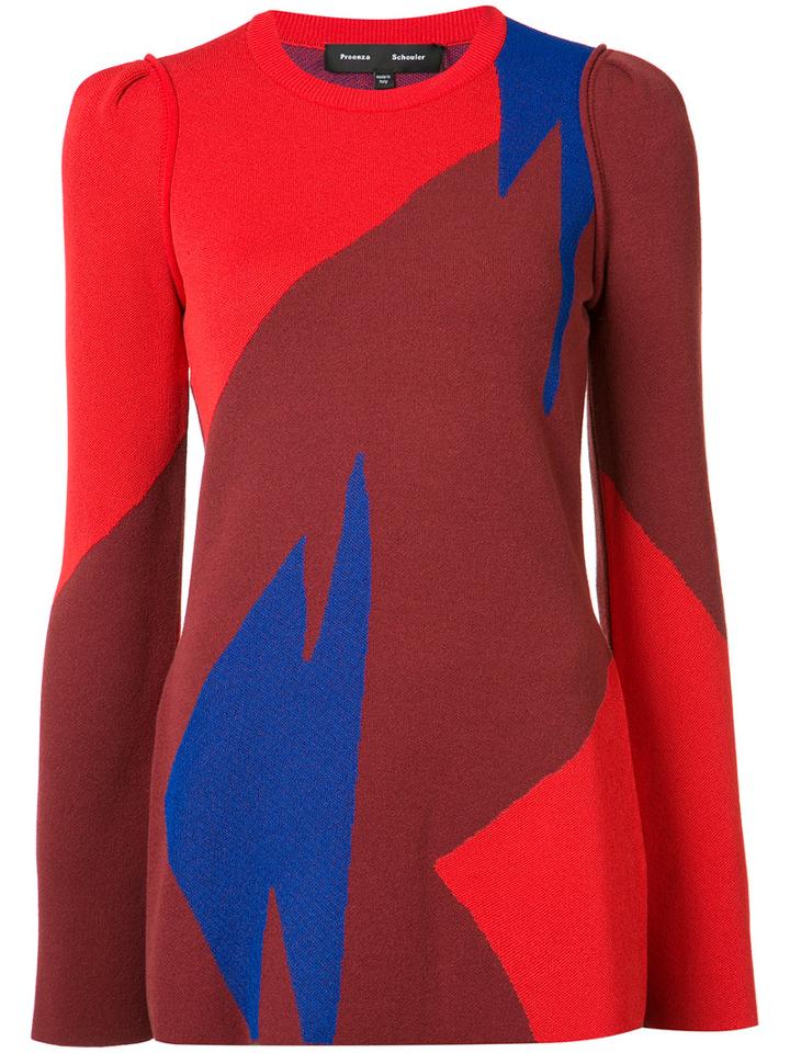 Proenza Schouler Abstract Jumper, Women's, Size: Medium, Red, Cotton/polyester/viscose/polyimide