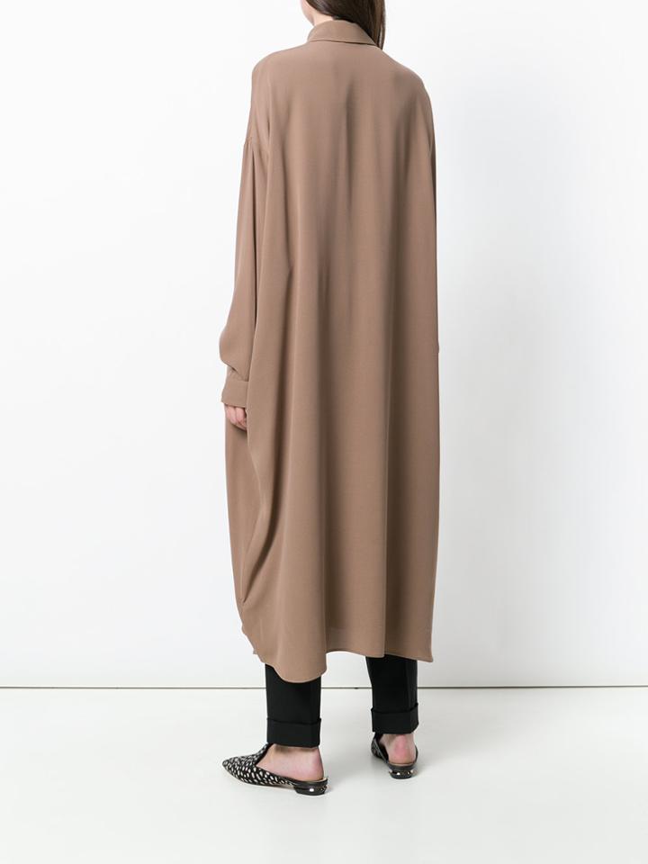 Dusan Long Shirt Dress - Brown