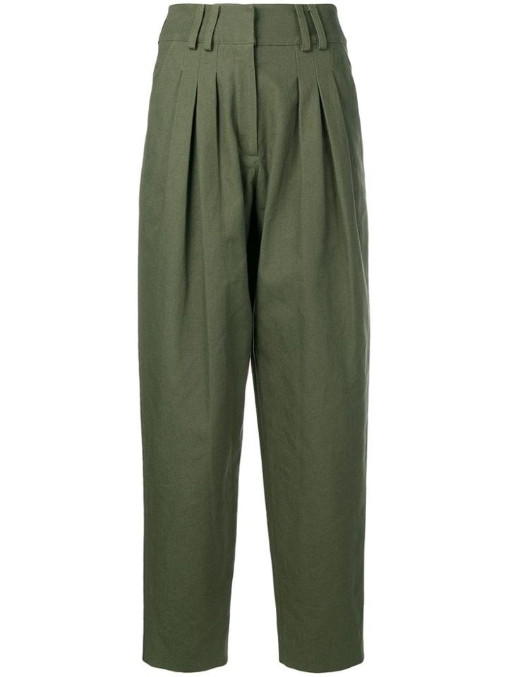 Balmain Pleated Chinos - Green