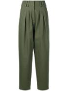 Balmain Pleated Chinos - Green