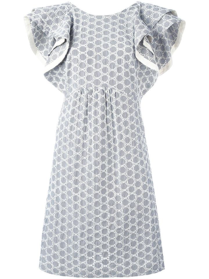 Dorothee Schumacher Embroidered Detail Dress, Women's, Size: 3, Grey, Cotton/polyester/viscose