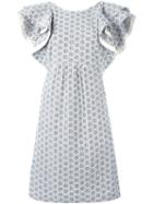 Dorothee Schumacher Embroidered Detail Dress, Women's, Size: 3, Grey, Cotton/polyester/viscose