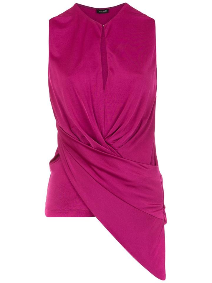 Tufi Duek Gathering Detail Top - Pink & Purple