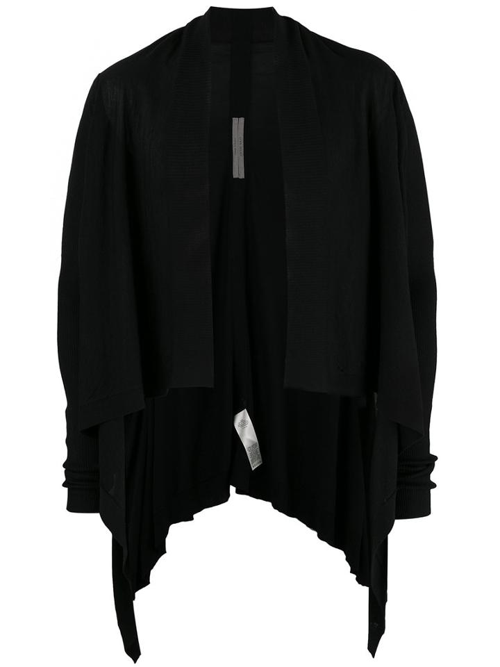 Rick Owens Short Wrap Cardigan, Men's, Size: Large, Black, Virgin Wool