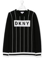 Dkny Kids Teen Logo Knitted Sweater - Black