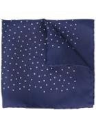 Lanvin Dot Panel Pocket Handkerchief, Men's, Blue, Silk