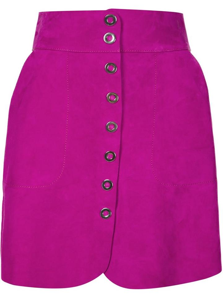 Lanvin Classic A-line Skirt, Women's, Size: 40, Pink/purple, Goat Suede