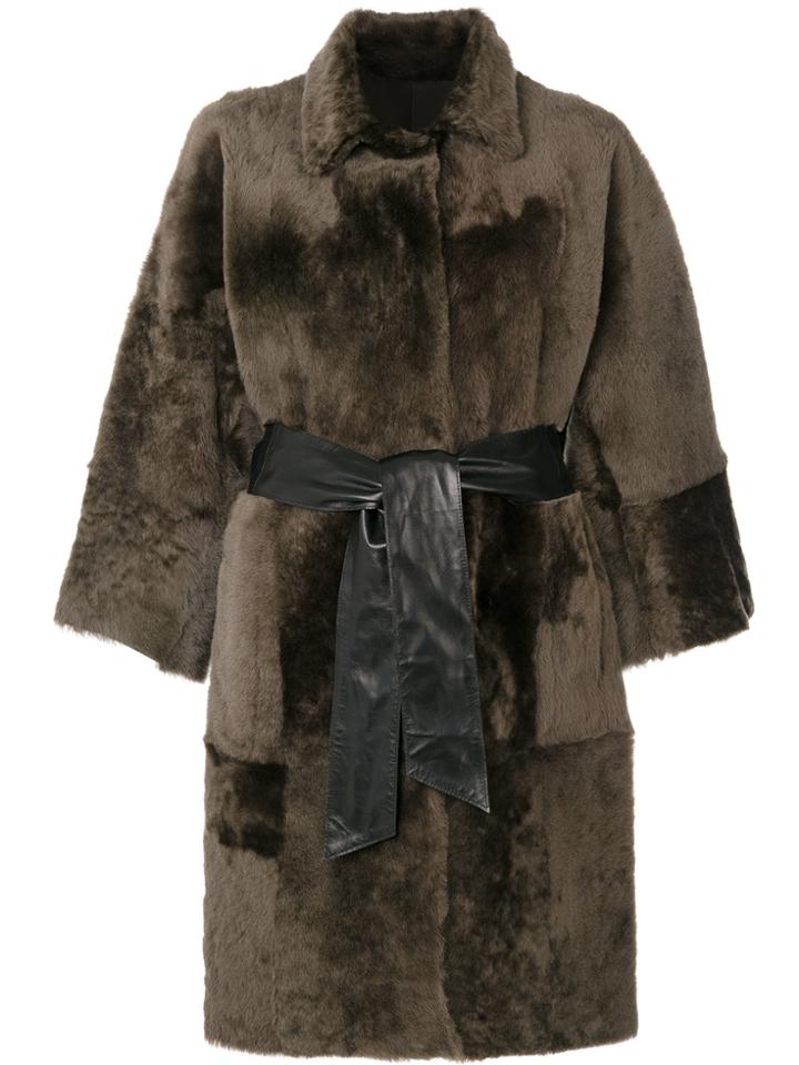 Drome Oversized Fur Reversible Coat - Green